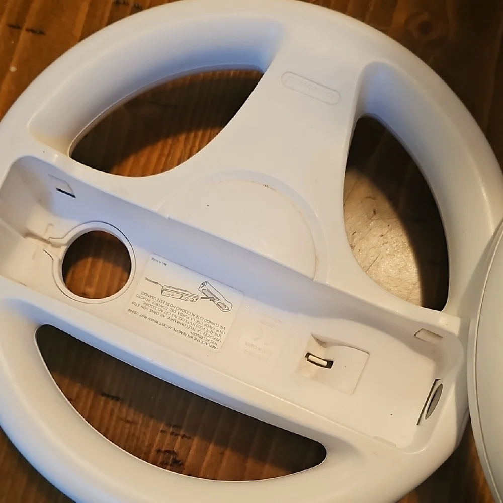 Set Of 2 Nintendo Wii White Racing Wheel Controller Holders